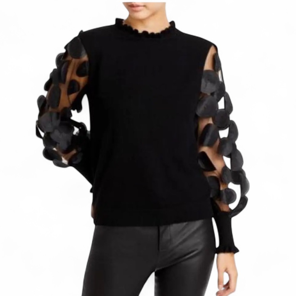 ❣️Sioni Mixed Media Black Embellished Sleeve Size Medium